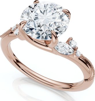 Pompeii3 Certified 2.10Ct Camellia Diamond Engagement Ring 14k Gold or Platinum Lab Grown