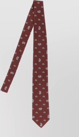 Brioni slim paisley jacquard tie in textured fabric