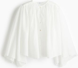 H&M Voluminöse Ramie-Bluse - White
