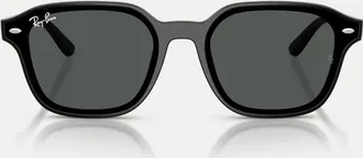 Ray-Ban RB4458d - Occhiali da sole squadrati neri con lenti grigie-Nero