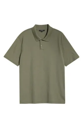 Vince Mesh Knit Polo in Coulter Green at Nordstrom, Size Xx-Large