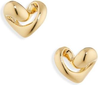 Monica Vinader Infinity Heart Stud Earrings in 18Ct Gold Vermeil at Nordstrom