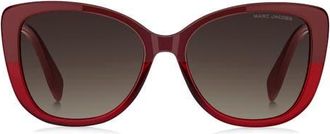 Marc Jacobs 55mm Gradient Cat Eye Sunglasses in Burgundy/Brown at Nordstrom