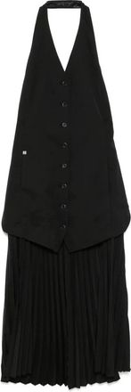 Helmut Lang Halter Vest Jurk - Dames - Casual kleedjes - Zwart - 2XS - Polyester - Kleedjes