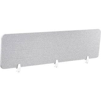 Beliani Schermo da tavolo PET Pannello Divisorio Tessuto imbottito 180 x 40 cm Grigio Chiaro Ziggy