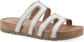 White Mountain Tina Rose Slide Sandal in White/Pale Gold at Nordstrom Rack, Size 9.5