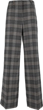 PESERICO Plaid High-Waist Wide-Leg Pants