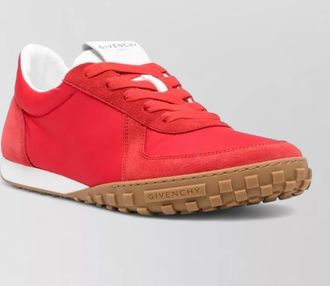 Givenchy round toe low top suede panel sneakers