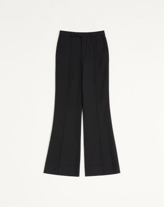 Valentino Pantalone Valentino In Gabardina Di Nylon Con Piega Da Stiro Uomo NERO 48