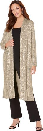 Roaman's Plus Size Sequin Duster in Sparkling Champagne at Nordstrom, Size 20