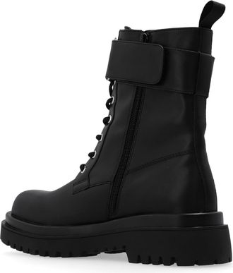 Versace Womens Jeans Couture Combat Boot Black Polyurethane Upper Rubber