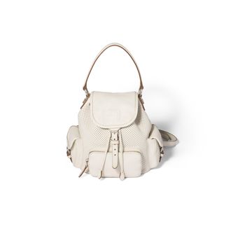Miu Miu Leather Backpack, Woman, Chalk White