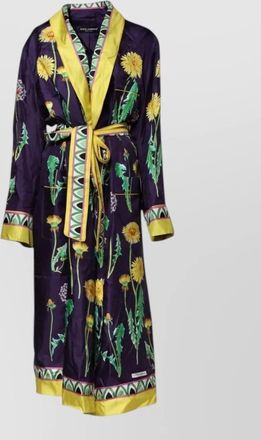 Dolce & Gabbana silk floral-print long-sleeve wrap maxi dress
