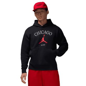 Nike Air Jordan Chicago Pullover Hoodie Black/White-Red HF1494-010 Mens