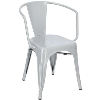 OEM Silla De Metal Paris Arms Inspirada En Tolix Gray