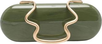 Cult Gaia Tassen, Dames, Groen, ONE Size, Ilaria Marmer-Effect Sculpturale Clutch Tas
