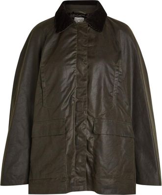 Toteme Corduroy-trimmed Waxed Cotton Jacket - Dark Green - 32 (UK4 / Xxs)