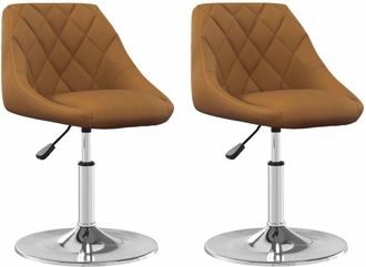 vidaXL Sillas de comedor giratorias 2 unidades terciopelo marrón Vidaxl