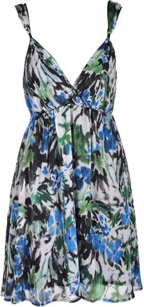 Pinko Short Chiffon Dress - Green/Lightblue