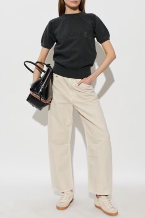 Maison Margiela T-shirt With Logo, Womens, Black