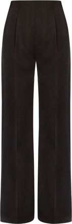 Alberta Ferretti Pantaloni a vita alta in lana vergine - Grigio