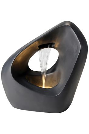 Ambia Home Gartenbrunnen, Anthrazit, Kunststoff, 5 mm, 50x52x22 cm, RoHS, CE, rostfrei, LED-Beleuchtung, Dekoration, Gartendeko