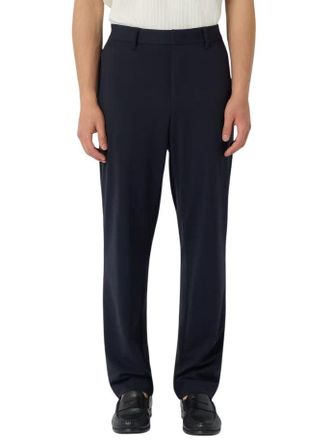Emporio Armani Waffle-Effect Woven Trousers With Tailored Structure