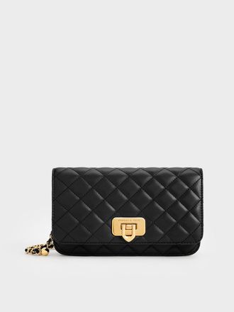 Charles & Keith Cressida Quilted Push-Lock Clutch