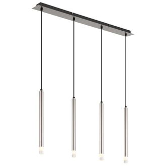 Netlighting Ryan Bar Pendant Ceiling Light Nickel Matt 4x G9 in Grey