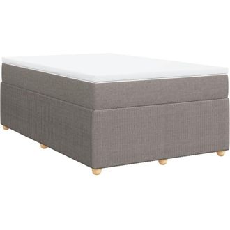 vidaXL Cama Box Spring Con Colch&oacute;n Tela Gris Taupe 120x200 Cm Vidaxl