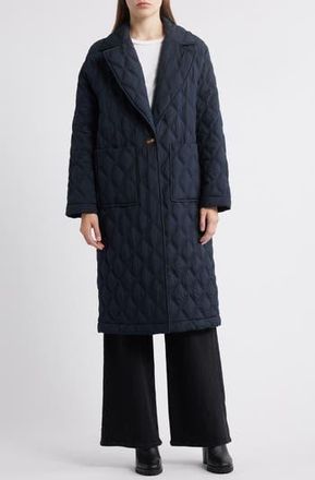 Bernardo Diamond Quilted Long Coat in Navy at Nordstrom Rack, Size Xx-Large