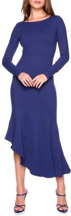 Susana Monaco Scoop Back Asymmetrical Midi Dress in Inkwell at Nordstrom Rack, Size X-Small