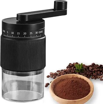 OEM Molinillo De Caf&eacute; Manual, Molinillo De Granos De Caf&eacute;, Molinillo Port&aacute;til De Mano, Cuchillas C&oacute;nicas De Cer&aacute;mica, 1 Pieza, Negro