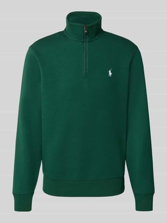 Polo Ralph Lauren Regular Fit Troyer aus Baumwoll-Mix Modell Double in Dunkelgruen, Gr&ouml;&szlig;e M