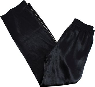 J Brand Black Satin Crystal Side Stripe Trousers Size XS