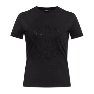 Versace Mujer, Camisetas, Negro, Talla: M