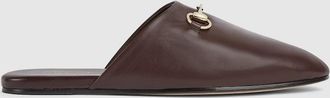 Gucci Mens Mule With Horsebit, Brown, Leather