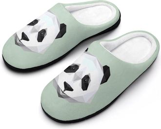 Generic Geometrical Panda Mens Slipper Slip On Winter Warm House Slippers Shoes Indoor Outdoor