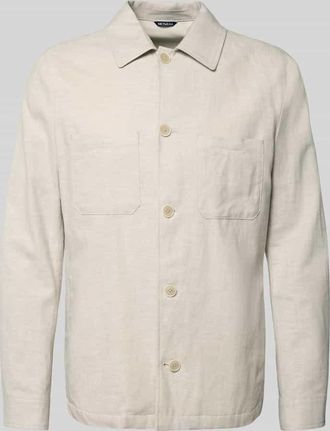Mc Neal Relaxed Fit Overshirt aus Leinen-Mix mit Kentkragen in Beige, Gr&ouml;&szlig;e XXL