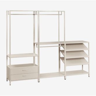 Sklum Armario Modular Abierto De 3 Piezas Con Zapatero Bajo En Acero Janine Sklum