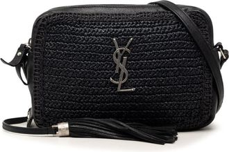 Saint Laurent Pre-owned Saint Laurent Woven Raffia and Leather Lou Camera Bag Ladies P6XRBLLJC0HZSDDX