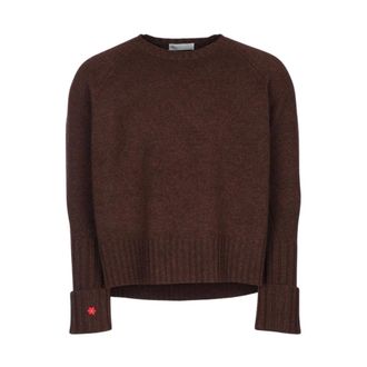 Tory Burch Truien & Vesten, Dames, Bruin, XS, Wol, Merino Wol Trui