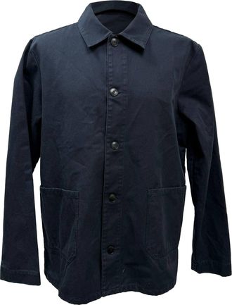 A.P.C. A. P.C. Button Up Jacket in Navy Blue Cotton