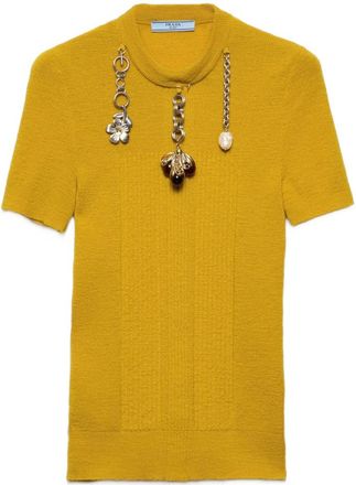 Prada Charm-eembellishment T-shirt