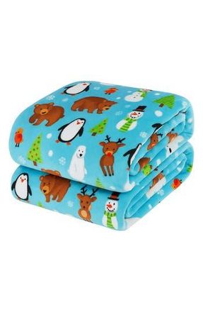 Luxury Home Holiday Pals Plush Throw Blanket in Multi at Nordstrom Rack