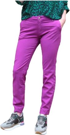 Mason's Jacqueline Curvy Chino Broek - Dames - Slim Fit Broeken - Paars - S - Katoen - Broeken