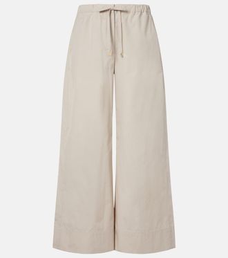 Max Mara Cotton poplin wide-leg pants