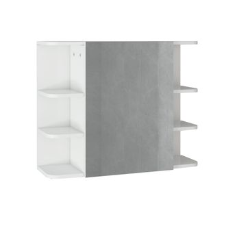ML Design Armario con espejo blanco, 80x64x21 cm, de aglomerado mdf