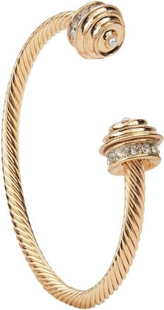 Saachi Saachi Plated Barbell Charm Statement Cuff Bracelet