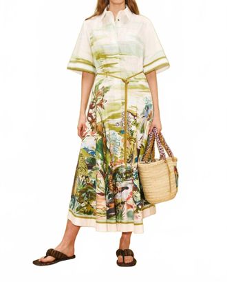 Alemais Jungle Boogie Shirtdress In Green Multi